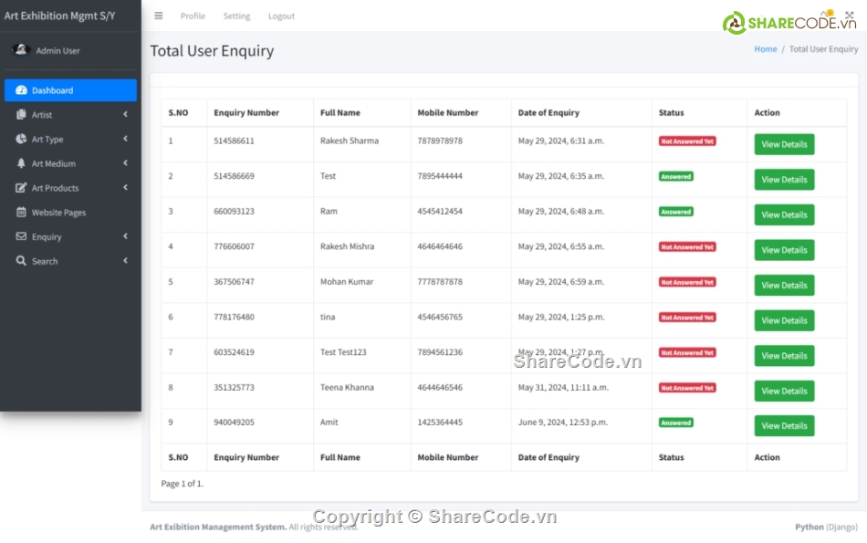 SQL,Hệ thống quản lý,triển lãm