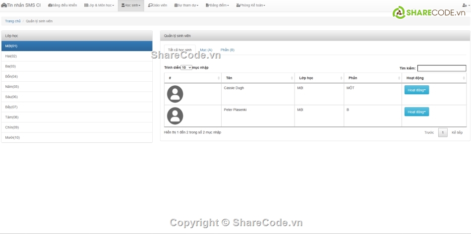 Code quản lý,trường học,Hệ thống quản lý,Code PHP quản lý trường