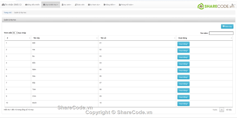 Code quản lý,trường học,Hệ thống quản lý,Code PHP quản lý trường