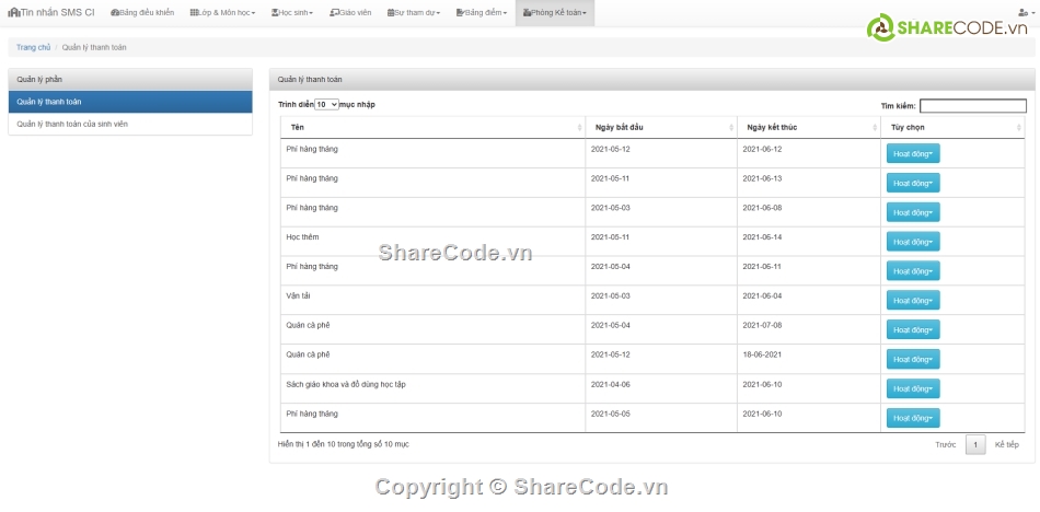 Code quản lý,trường học,Hệ thống quản lý,Code PHP quản lý trường