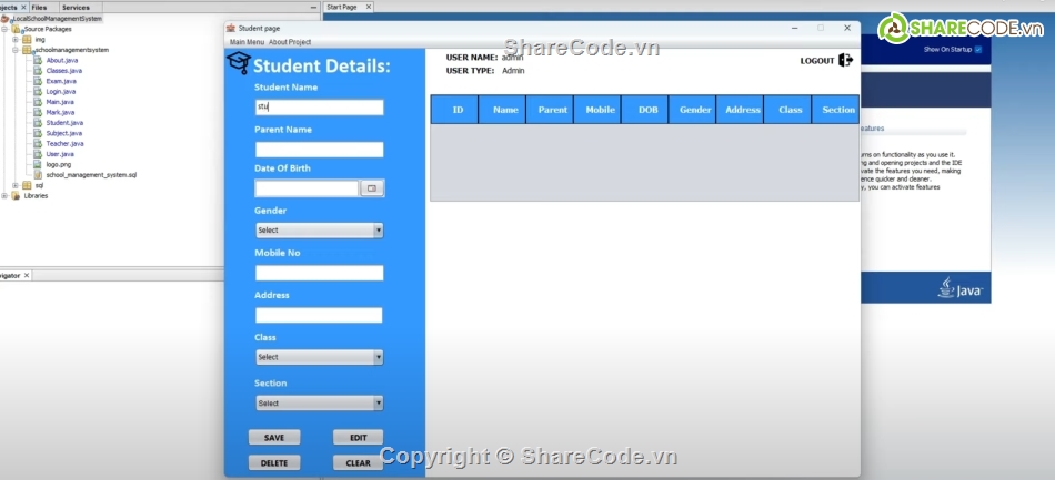 SQL,Quản lý học viên Java,Quản lý  tin học
