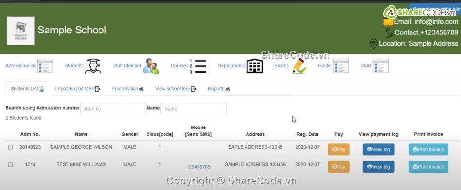 laravel,quản lý trường,quản lý học sinh