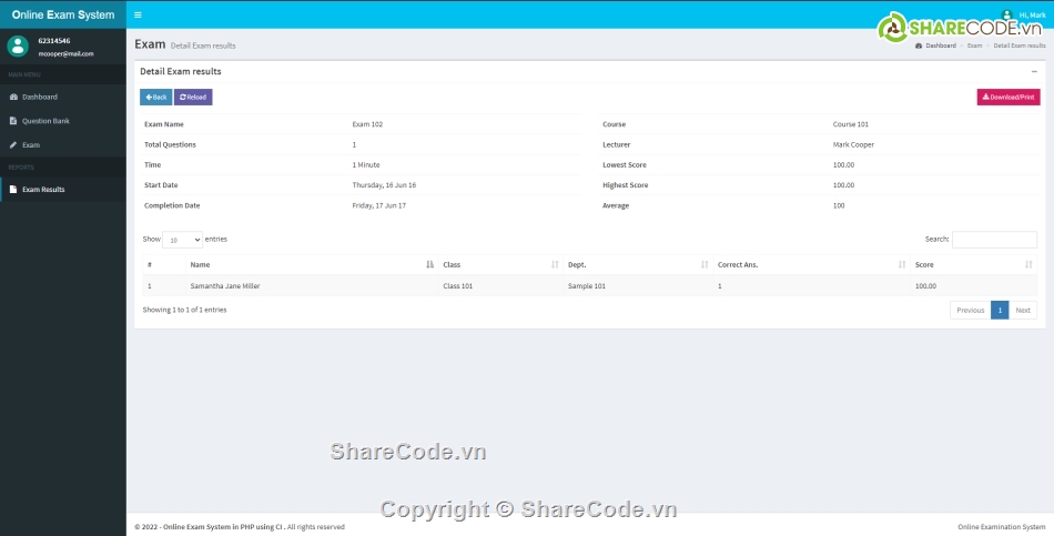 thi trực tuyến,hệ thống thi,phan mem codeigniter