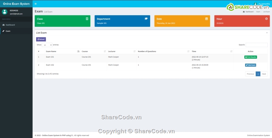 thi trực tuyến,đơn giản,website PHP đơn giản