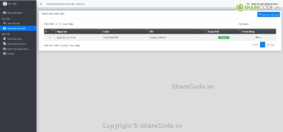 OOP,thông tin điểm sinh viên,Cổng thông tin sinh viên