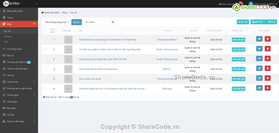 Laravel,thương mại,code thương mại  điện tử