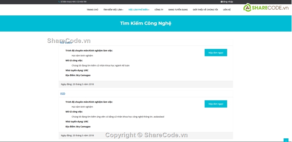 SQL,tìm việc,Ứng dụng tìm kiếm việc làm
