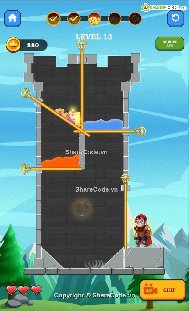 hero rescue,Code HeroRescue,Source game Hero Rescue,sharecode Hero rescue,Hero rescue puzzle game