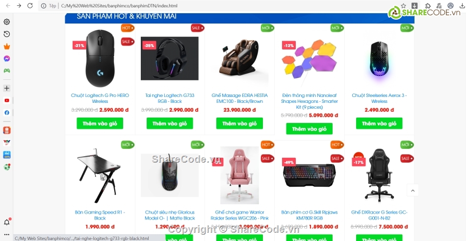 website bán hàng,bán phụ kiện,shop bán bàn phím