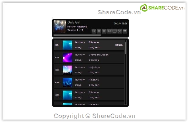 script nhạc mp3 playlist,HTML5 Audio Player,Audio Player,Nghe nhạc,nhạc mp3,ứng dụng phát nhạc