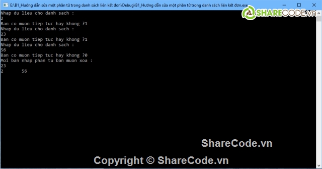 xóa phần tử c,danh sach lien ket don,lien ket don,linked list,Danh sách liên kết,xóa phần tử