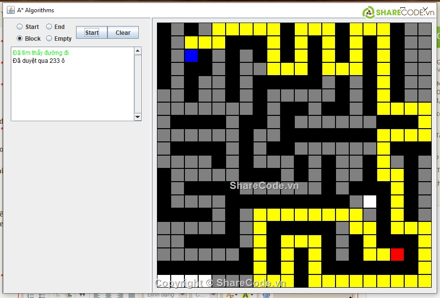 A*,swing,thuật toán A*,thuật toán tìm đường đi,thuật toán mô phỏng,java
