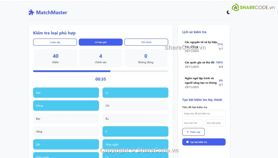 Kiểm tra,code test,tạo test