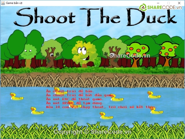 Game bắn vịt,ShotDuck,Bắn vịt,GameJava,kĩ thuật đồ họa,game kĩ thuật đò họa