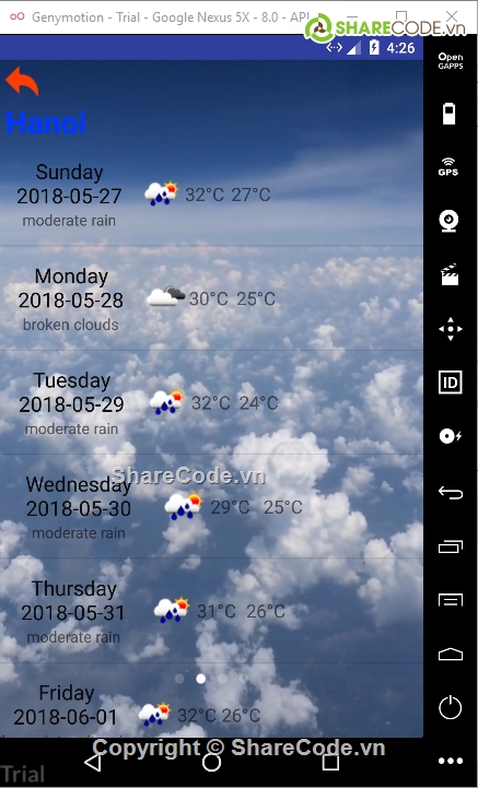 App Weather,lập trình android,Ứng dụng thời tiết,Ứng dụng dự báo thời tiết,app thời tiết,app dự báo thời tiết