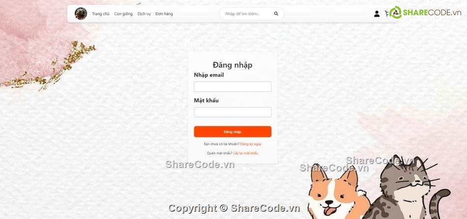 code,web,Laravel,website bán hàng,thú cưng