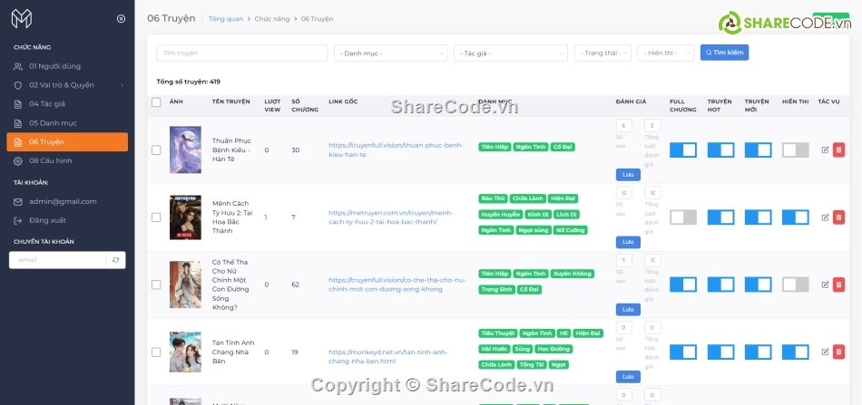 laravel,source code,web truyện,source code truyện,đọc truyện online