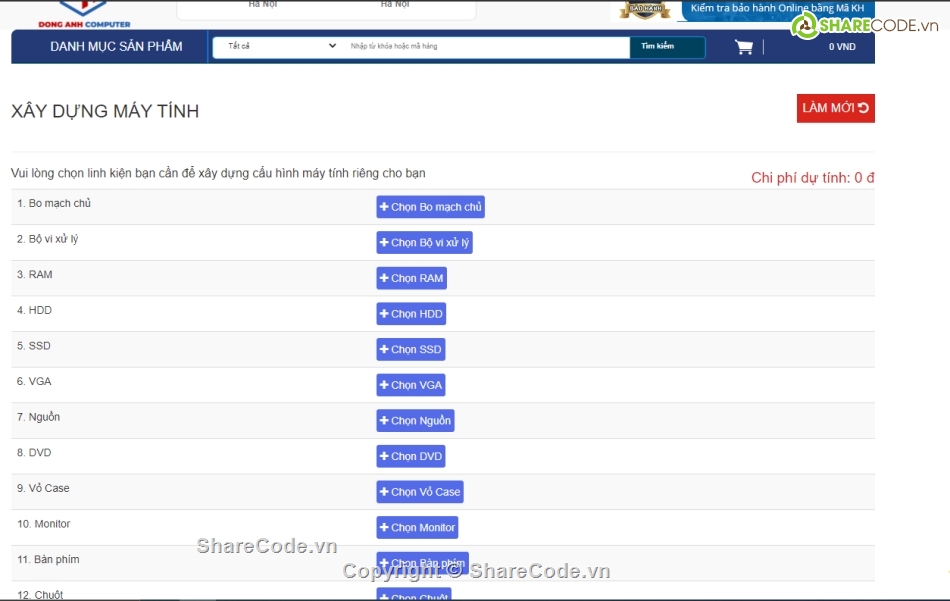 web linh kiện  máy tính,Linh kiện máy tính,code bán máy tính linh kiện,Bán máy tính