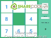 trò chơi 8 ô số,source code game,thuật toán A*,demo thuật toán a*