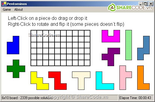 Game ghép hình,puzzle game,mã nguồn puzzle gam,game Pentominos,trò chơi ghép hình