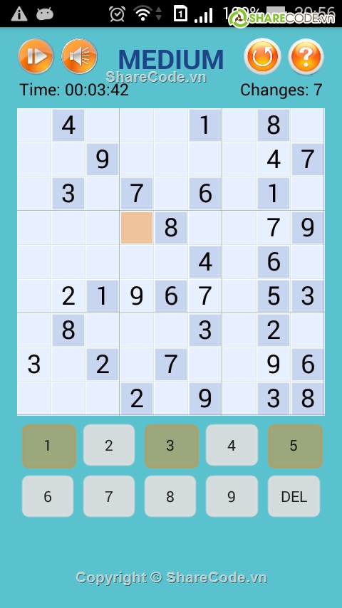 game sudoku,dữ liệu sqlite,game adroid,game tri tue