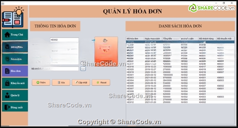 code Java,phần mềm quản lý,quản lý bán sách