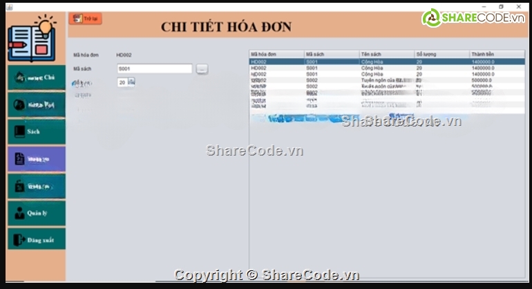 code Java,phần mềm quản lý,quản lý bán sách