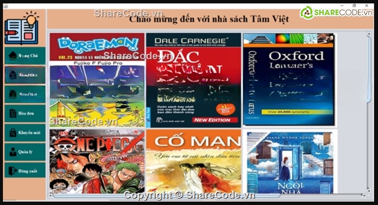 code Java,phần mềm quản lý,quản lý bán sách