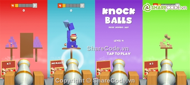 Knock Balls,app source code,mã nguồn trò chơi,game bắn bóng,Bắn bóng