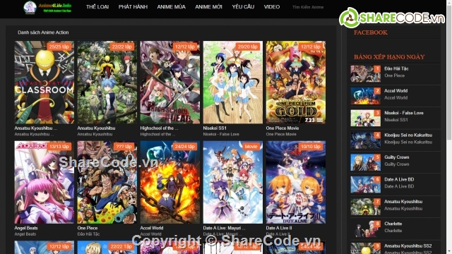 Mã nguồn website anime,anime,website anime,website anime PHP