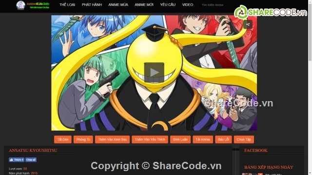 Mã nguồn website anime,anime,website anime,website anime PHP