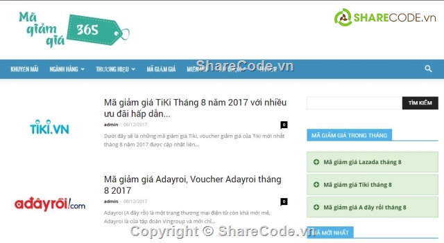 website làm affliate,website mã giảm giá,website tin tức,website blog