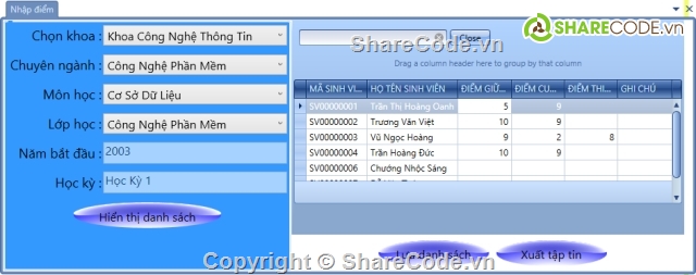 quản lý sinh viên,quản lý sinh viên c#,đồ án quản lý học sinh,quản lý điểm sinh viên,code c# quản lý học viên