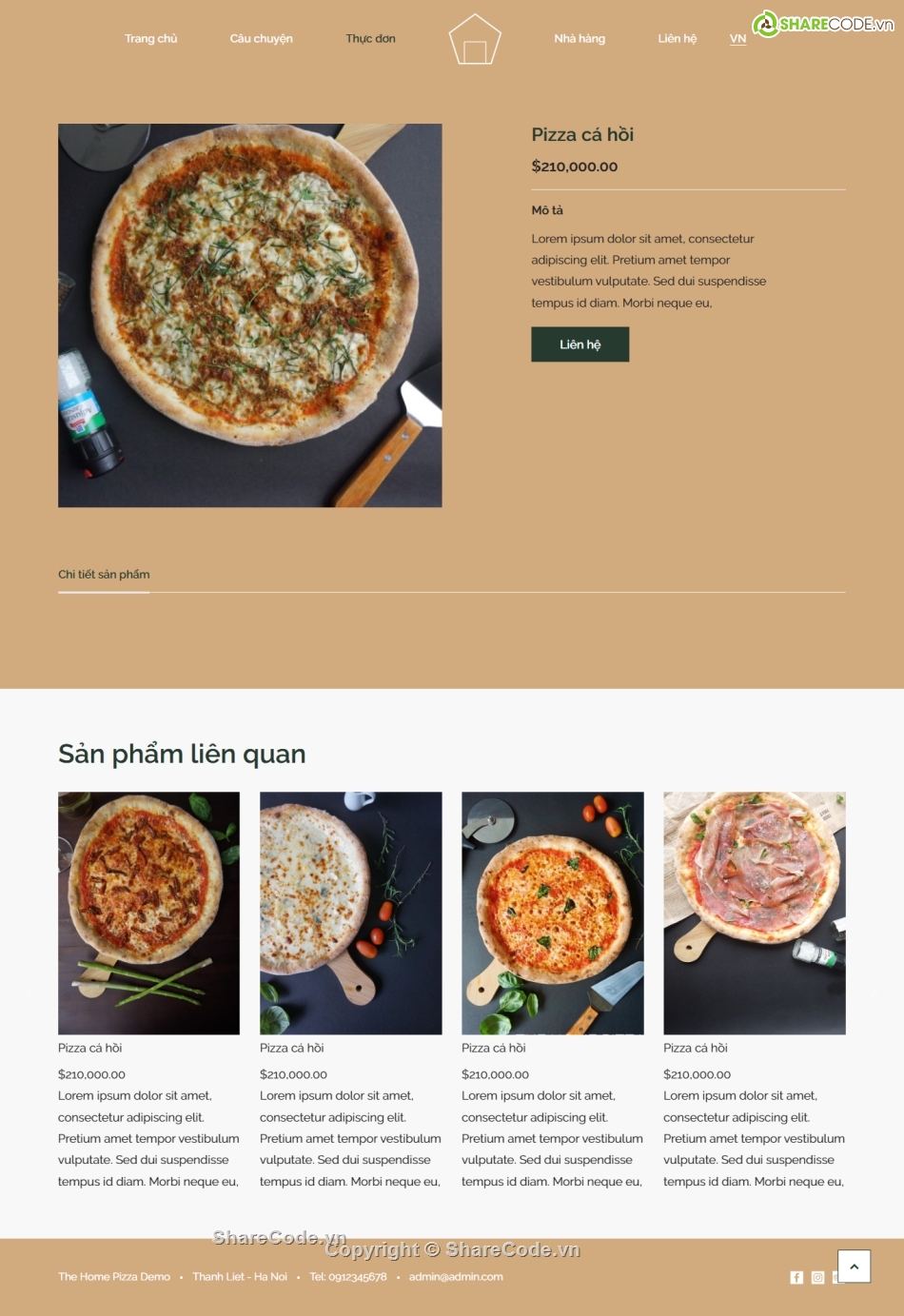 nhà hàng,giao hàng,Pizza,Code web,Sharecode,Web bán hàng