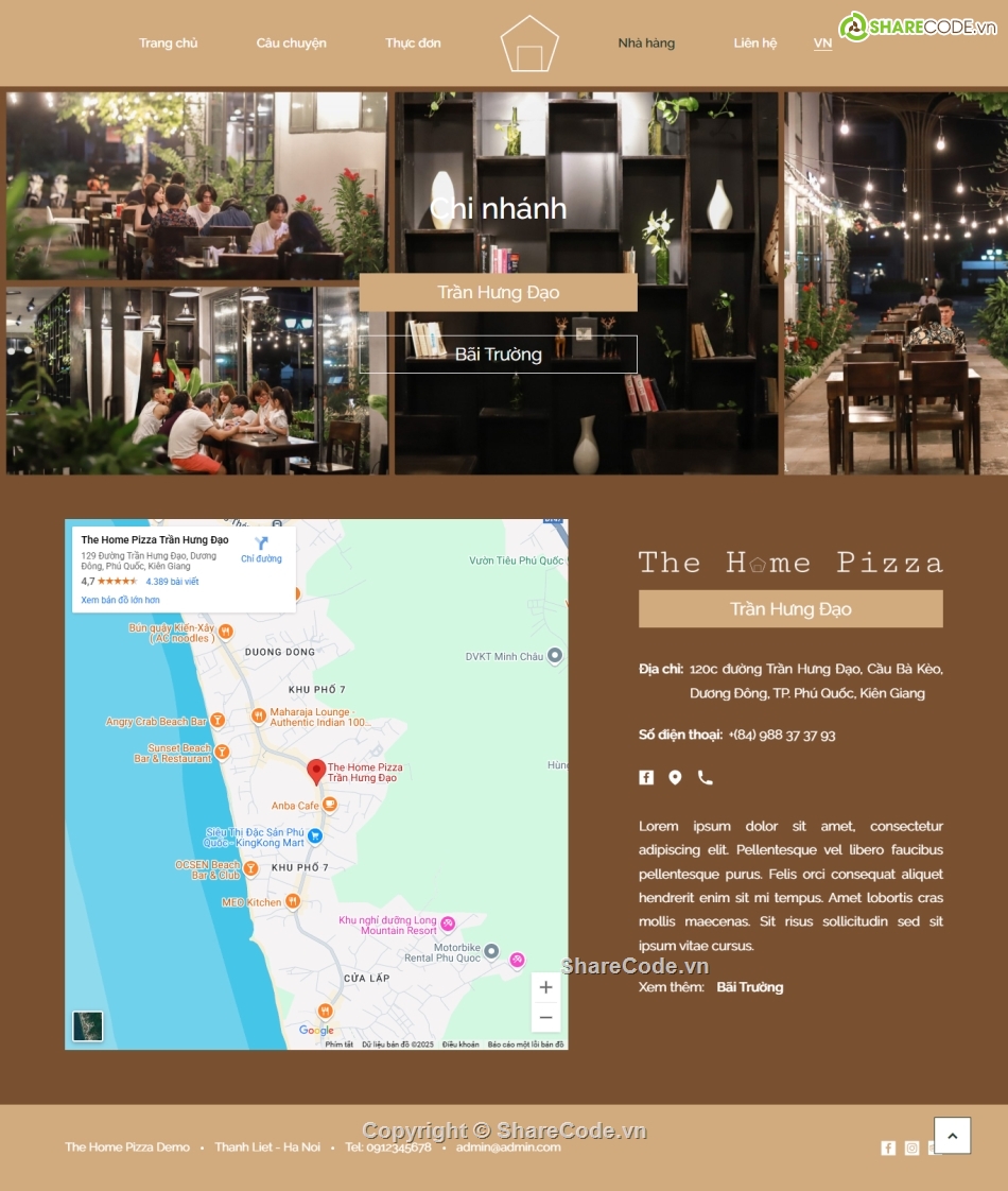 nhà hàng,giao hàng,Pizza,Code web,Sharecode,Web bán hàng