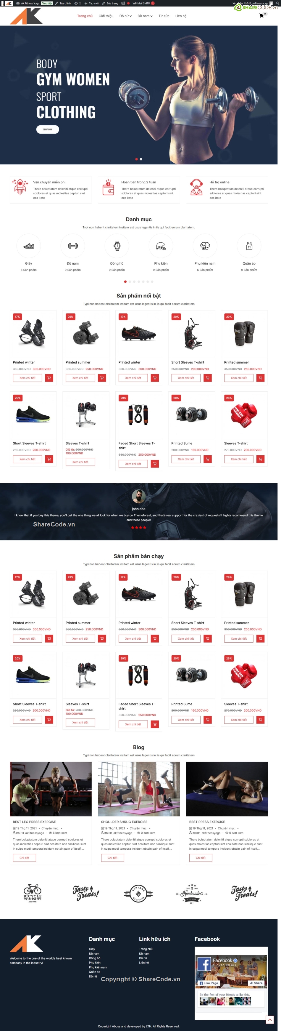 Web bán hàng,dụng cụ thể thao,thể thao,Code web,Source code web,Sharecode