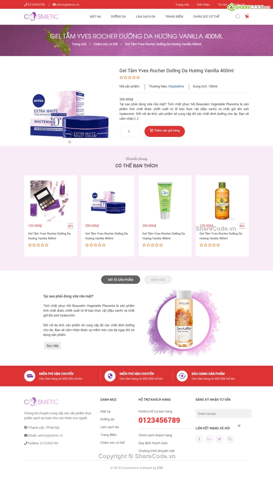 Web shop mỹ phẩm,web mỹ phẩm,mỹ phẩm,Code web,Sharecode,Source code web