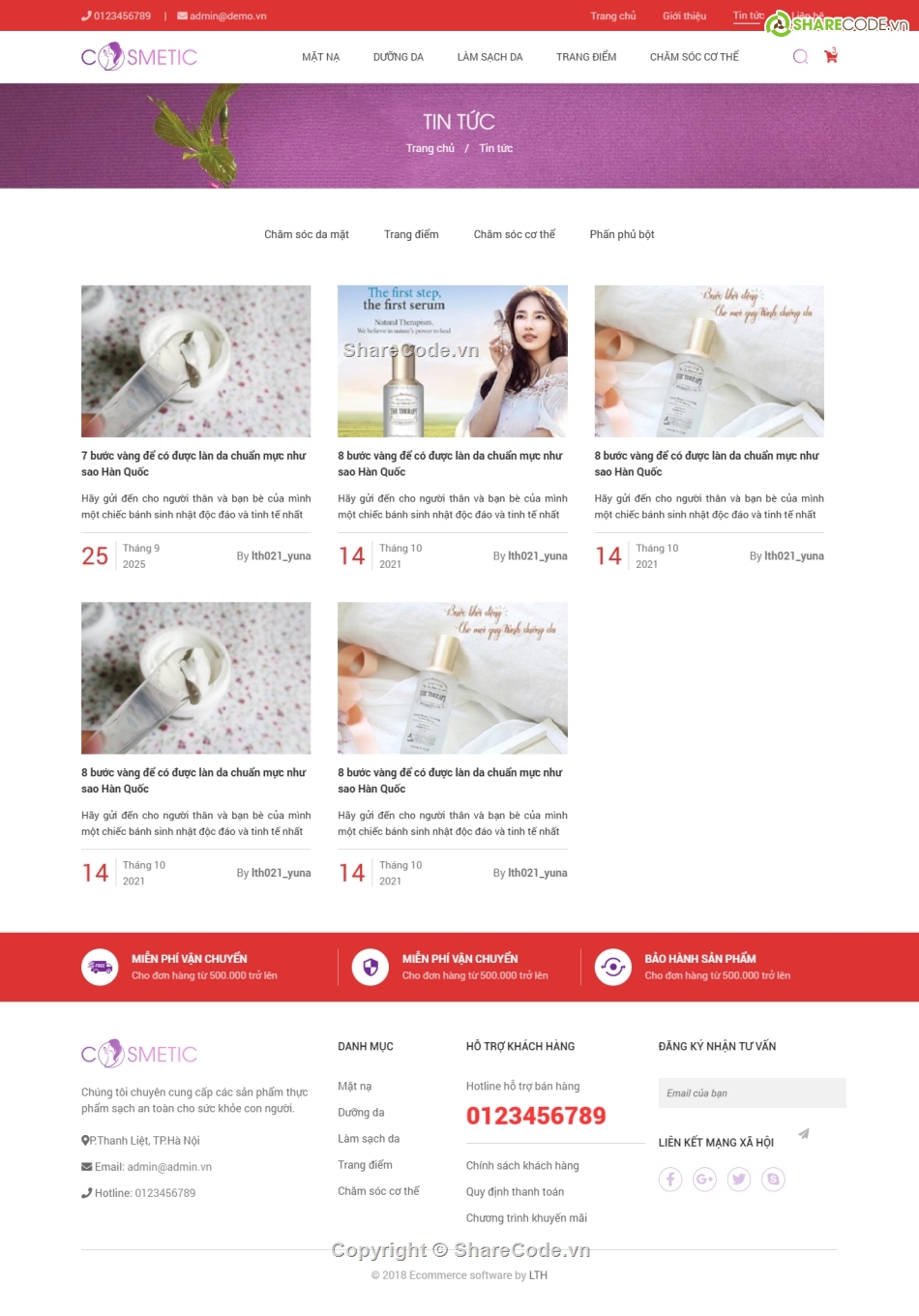 Web shop mỹ phẩm,web mỹ phẩm,mỹ phẩm,Code web,Sharecode,Source code web