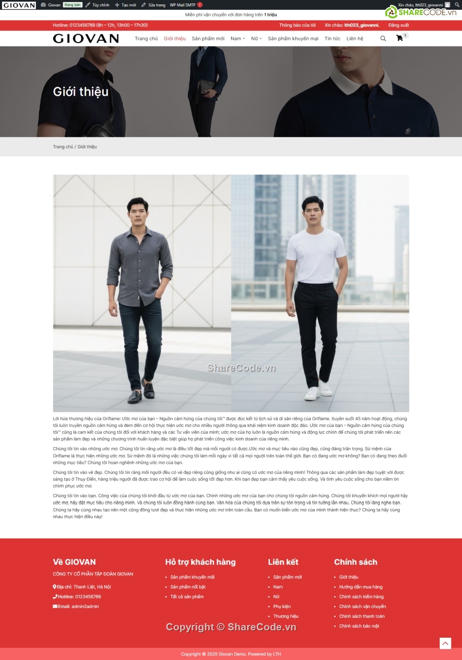 Web bán áo quần,bán quần áo,Shop quần áo,quần áo,Sharecode,Web bán hàng