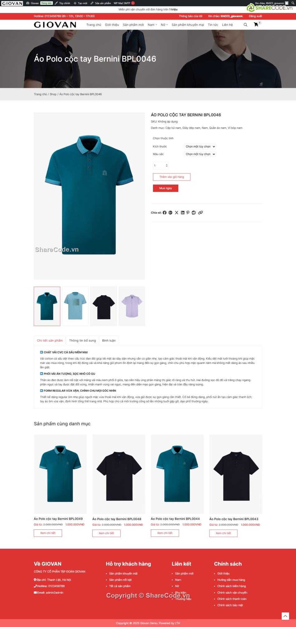 Web bán áo quần,bán quần áo,Shop quần áo,quần áo,Sharecode,Web bán hàng