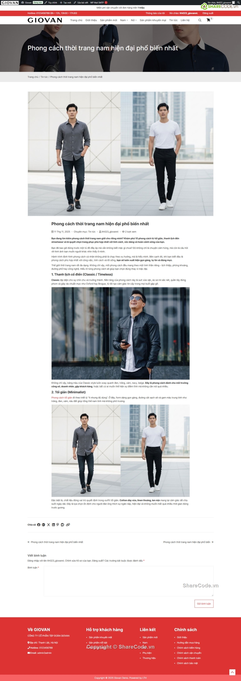 Web bán áo quần,bán quần áo,Shop quần áo,quần áo,Sharecode,Web bán hàng