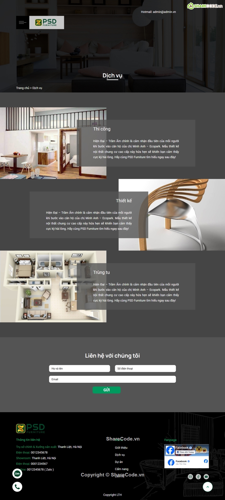thiết kế,nội hất,thiết kế nội thất,thi công nội thất,Sharecode,Theme WordPress