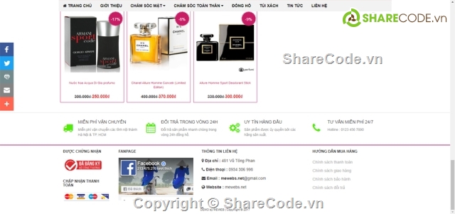 web mỹ phẩm,website mỹ phẩm,website bán nước hoa,mẫu website đẹp