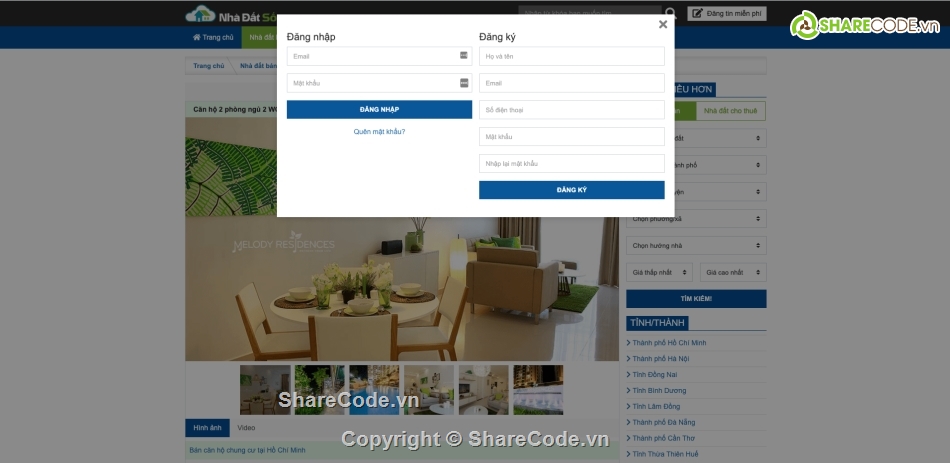 web bất động sản,website bất động sản,code bất động sản,demo website bất động sản
