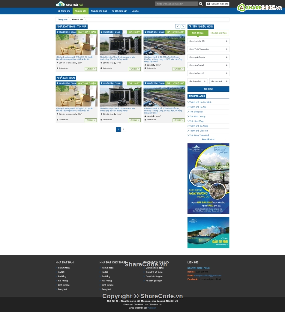 web bất động sản,website bất động sản,code bất động sản,demo website bất động sản