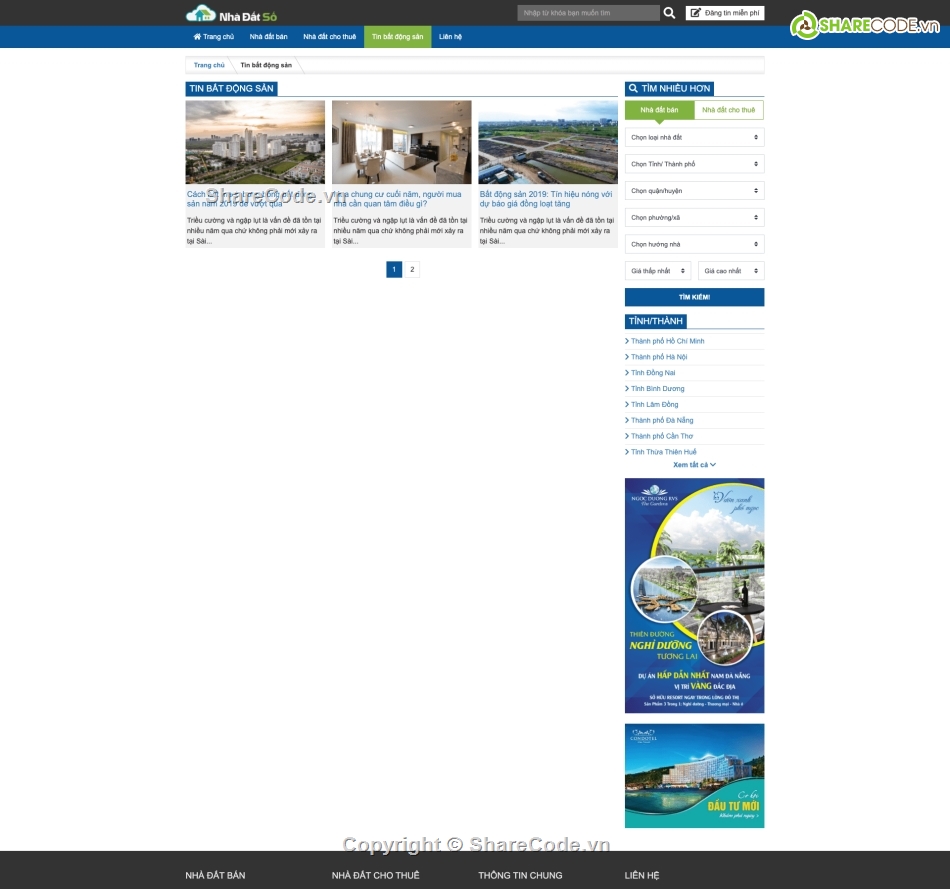 web bất động sản,website bất động sản,code bất động sản,demo website bất động sản