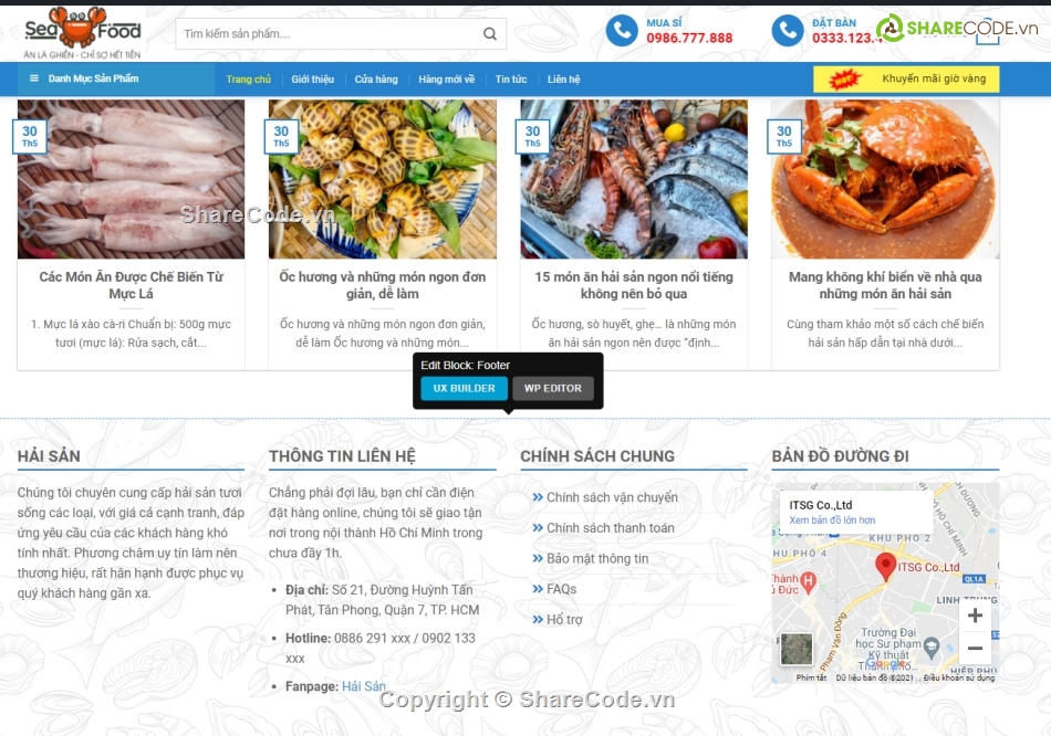 Code website hải sản,Code website bán hải sản,Theme hải sản,Mẫu web hải sản