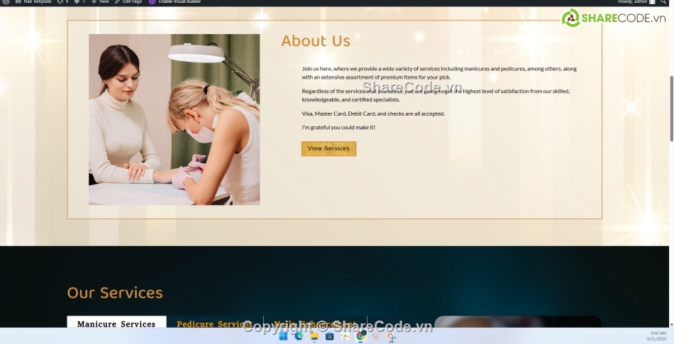 website tiệm nail,code web spa,source code web nail