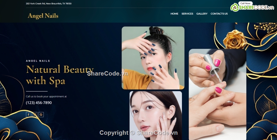 website tiệm nail,code web spa,source code web nail