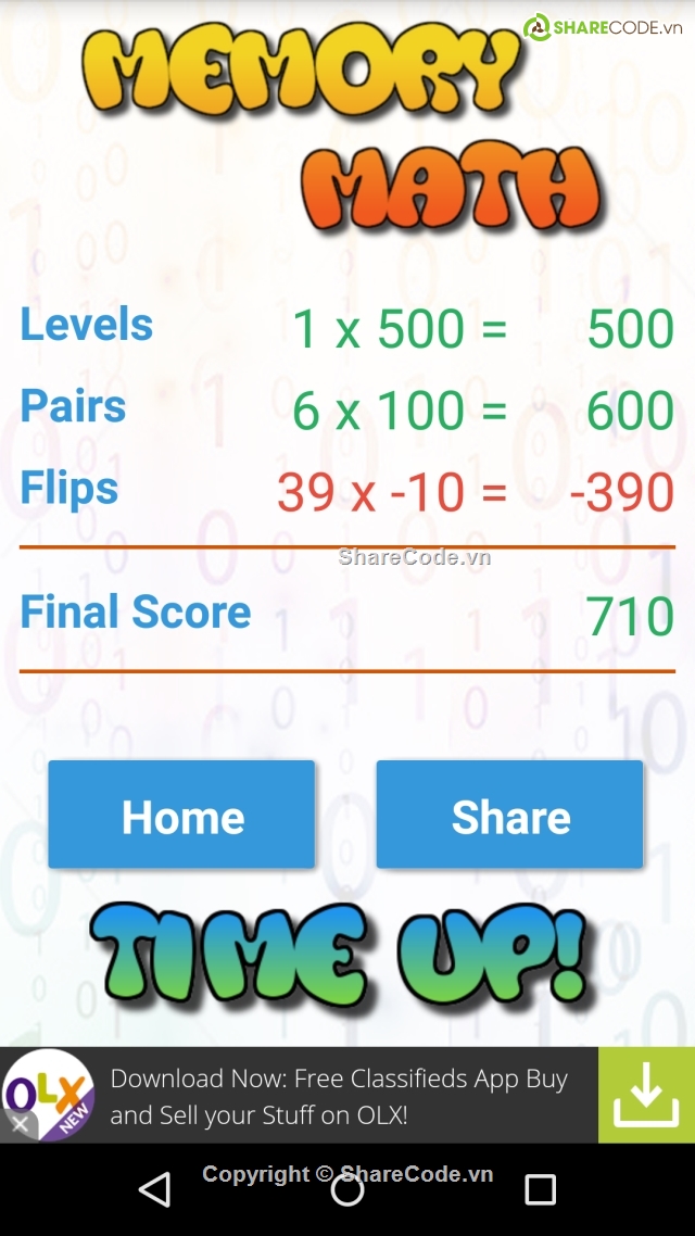 Game adroid,Memory Math,A Brain Training Game,game giải toán